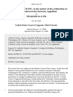 Telcordia Tech Inc, in The Matter of The Arbitration of Certain Controversies Between v. Telkom Sa LTD, 458 F.3d 172, 3rd Cir. (2006)