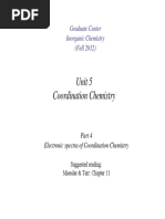 Unit 5 Coordination Chemistry: Graduate Center Inorganic Chemistry (Fall 2012)