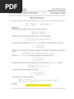 Corrección Examen Final Cálculo III, 10 de Agosto 2016 (Tarde)