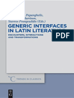 Trends in Classics Supplementary Volumes 20 Theodore D Papanghelis Stephen J Harrison Stavros Frangoulidis Generic Interfaces in Latin Literat PDF