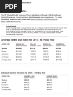 UF Plan Rates & Dates Student Health Insurance College of Medicine University of Florida