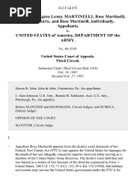 Estate of Eugene Lenny Martinelli, Rose Martinelli, Administratrix, and Rose Martinelli, Individually v. United States of America, Department of The Army, 812 F.2d 872, 3rd Cir. (1987)