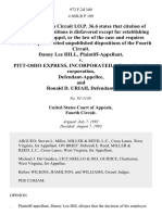 Danny Lee Hill v. Pitt-Ohio Express, Incorporated, A Pennsylvania Corporation, and Ronald D. Uriah, 972 F.2d 340, 4th Cir. (1992)