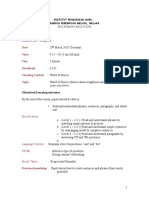 Lesson Plan - Sample 2 Date Time Year Enrolment Teaching Context Topic