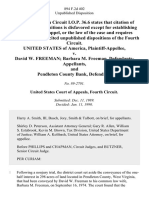 United States v. David W. Freeman Barbara M. Freeman, and Pendleton County Bank, 894 F.2d 402, 4th Cir. (1990)