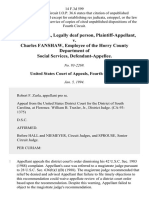 Robert F. Zurla, Legally Deaf Person v. Charles Fanshaw, Employee of The Horry County Department of Social Services, 14 F.3d 599, 4th Cir. (1994)