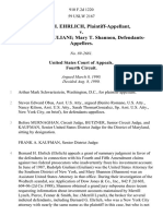 Bernard H. Ehrlich v. Rudolph W. Giuliani Mary T. Shannon, 910 F.2d 1220, 4th Cir. (1990)