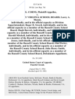 Diana G. Corns v. Russell County Virginia School Board Larry A. Massie, Individually, and in His Official Capacity as Division Superintendent Roger D. Sword, Individually, and in His Official Capacity as a Member of the Russell County School Board Hugh Barrett, Individually, and in His Official Capacity as a Member of the Russell County School Board Harold Mitchell, Individually, and in His Official Capacity as a Member of the Russell County School Board Denny L. Jessee, Individually, and in His Official Capacity as a Member of the Russell County School Board Olaf Porter, Individually, and in His Official Capacity as a Member of the Russell County School Board John Henry Smith, Individually, and in His Official Capacity as a Member of the Russell County School Board, 52 F.3d 56, 4th Cir. (1995)