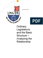 Ordinary Legislation and The Basic Structure - Analyzing The Relationship