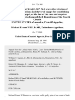 United States v. Michael Ernest Williams, 944 F.2d 903, 4th Cir. (1991)