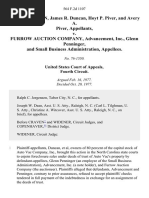 W. Earl Duncan, James R. Duncan, Hoyt P. Piver, and Avery A. Piver v. Furrow Auction Company, Advancement, Inc., Glenn Penninger, and Small Business Administration, 564 F.2d 1107, 4th Cir. (1977)