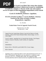 Curtis D. Barker v. State of South Carolina T. Travis Medlock, Attorney General of The State of South Carolina, 89 F.3d 827, 4th Cir. (1996)