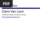 Claire Van Loon: Curriculum Vitae