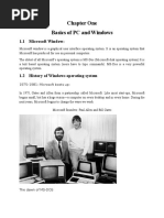 Chapter One Basics of PC and Windows: 1.1 Microsoft Window