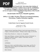 Harold Smith Chancey v. Jeffrey J. Clark, Warden, Federal Correctional Institution, Petersburg, Virginia, 914 F.2d 247, 4th Cir. (1990)