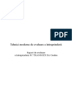 Tehnici Moderne de Evaluare A Întrperinderii - Raport de Evaluare A Întreprinderii SC TRANSGEX SA Oradea