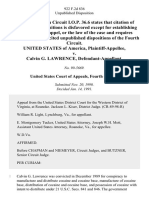 United States v. Calvin G. Lawrence, 922 F.2d 836, 4th Cir. (1991)