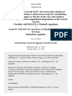 Cleotilde Archuleta v. Louis W. Sullivan, Secretary of Health and Human Services, 944 F.2d 900, 4th Cir. (1991)