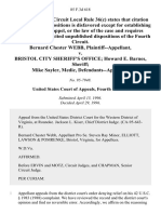 Bernard Chester Webb v. Bristol City Sheriff's Office Howard E. Barnes, Sheriff Mike Sayler, Medic, 85 F.3d 618, 4th Cir. (1996)