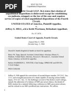 United States v. Jeffrey G. Hill, A/K/A Keith Wartman, 854 F.2d 1318, 4th Cir. (1988)