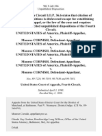 United States v. Monroe Cornish, United States of America v. Monroe Cornish, United States of America v. Monroe Cornish, United States of America v. Monroe Cornish, 902 F.2d 1566, 4th Cir. (1990)