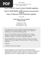 Ivan N. Schatz Joann B. Schatz v. Mark E. Rosenberg Mer Enterprises, Incorporated Stephen Jaeger Weinberg & Green, 943 F.2d 485, 4th Cir. (1991)