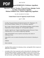 Marcus Reymond Robinson v. Marvin L. Polk, Warden, Central Prison, Raleigh, North Carolina, Michael William Lenz, Amicus Supporting, 444 F.3d 225, 4th Cir. (2006)