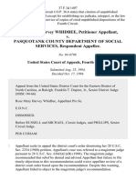 Rose Mary Harvey Whidbee v. Pasquotank County Department of Social Services, 37 F.3d 1497, 4th Cir. (1994)