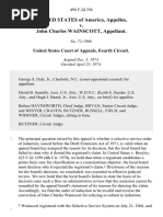 United States v. John Charles Wainscott, 496 F.2d 356, 4th Cir. (1974)