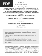 United States v. Raymond Wagstaff, 822 F.2d 56, 4th Cir. (1987)