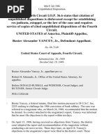 United States v. Buster Alexander Yancey, JR., 884 F.2d 1390, 4th Cir. (1989)