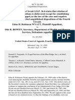 Edna H. Robinson Wyatt v. Otis R. Bowen, Secretary, Department of Health and Human Services, 887 F.2d 1082, 4th Cir. (1989)