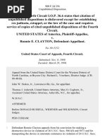 United States v. Ronnie E. Clayton, 900 F.2d 256, 4th Cir. (1990)