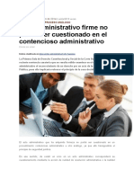 Acto Administrativo Firme No Puede Ser Cuestionado en El Contencioso Administrativo