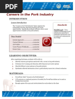 Careers in The Pork Industry: Lesson Introduction