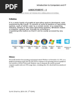 Assignment - 1: Introduction of Windows Operating System