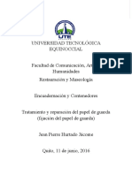 Monografía 2 - Tratamiento y Reparación Del Papel de Guarda, (La Fijación Del Papel de Guarda - Jean Pierre Hurtado Jácome