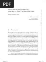 Destierro Afrocolombiano, La Interculturalidad Imposibilitada. Santiago Arboleda