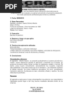 Informe Psicológico Laboral Alberto Suarez Gomez