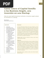 Como Valora El Capital Semilla o Los Business Angels, Una Inversión en Una Startup