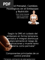 Control Prenatal, Cambios Fisiológicos en El Embarazo