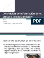 Devolución de Información en El Proceso Psicodiagnóstico