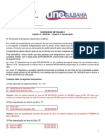 Exercícios de Fixação I - Capítulo 4 - CONTAS Capítulo 5 - ESCRITURAÇÃO - Gabarito