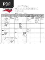 Sample Weekly Log