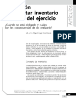 Obligación de Levantar Inventario Al Cierre Del Ejercicio. Cuándo Se Está Obligado y Cuáles Son Las Consecuencias de No Realizarlo PDF