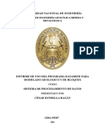 Informe Utilización de Datamine para Modelamiento Geológico y Análsis Geoestadistico - Final