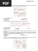 Lista de Exercicios Biologia - Respiracao e Fotossintese - 3º Ano