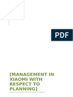 (Management in Xiaomi With Respect To Planning) : Nmims Sol Principles of Management