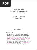 Colloids and Colloidal Stability: ESS5855 Lecture Fall 2010