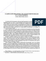 Clasificacion Diplomatica de Los Documentos Reales